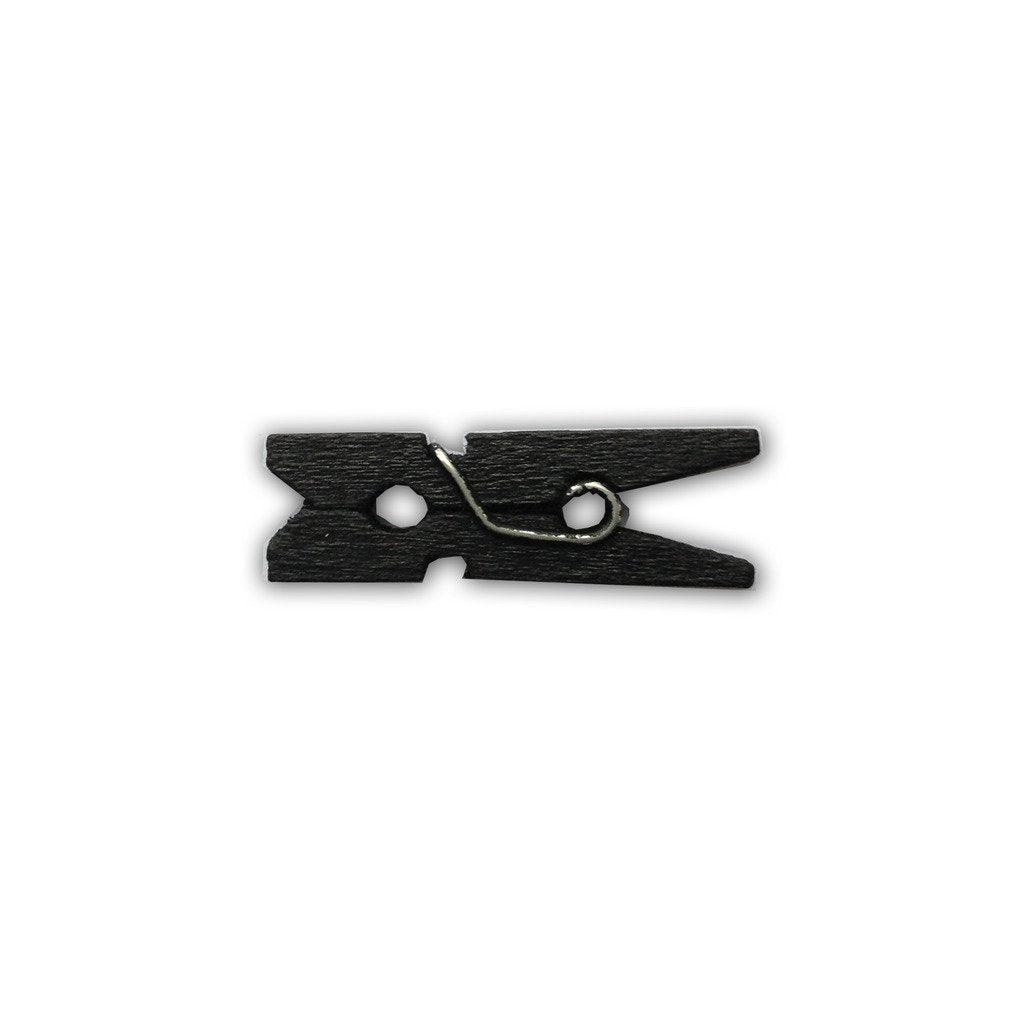 Lwr Crafts Wooden Mini Clothespins 200 Per Pack 1'' 2.5Cm (Black)