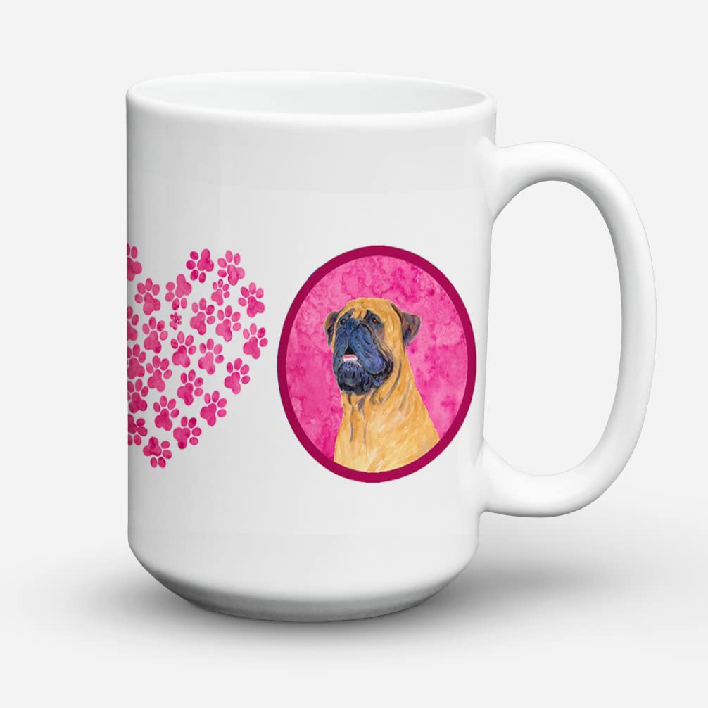 'Caroline's Treasures SS4796-PK-CM15 Mastiff Dishwasher Safe Microwavable Ceramic Coffee Mug, 15 oz, Multicolor''