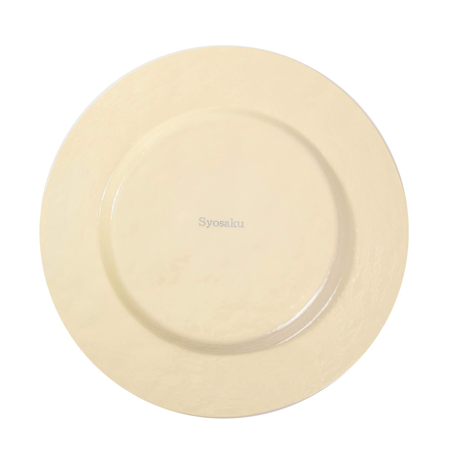 Syosaku Japanese Urushi Glass Dinner Plate F12.5-Inch Light Beige With Gold Leaf, Dishwasher Safe