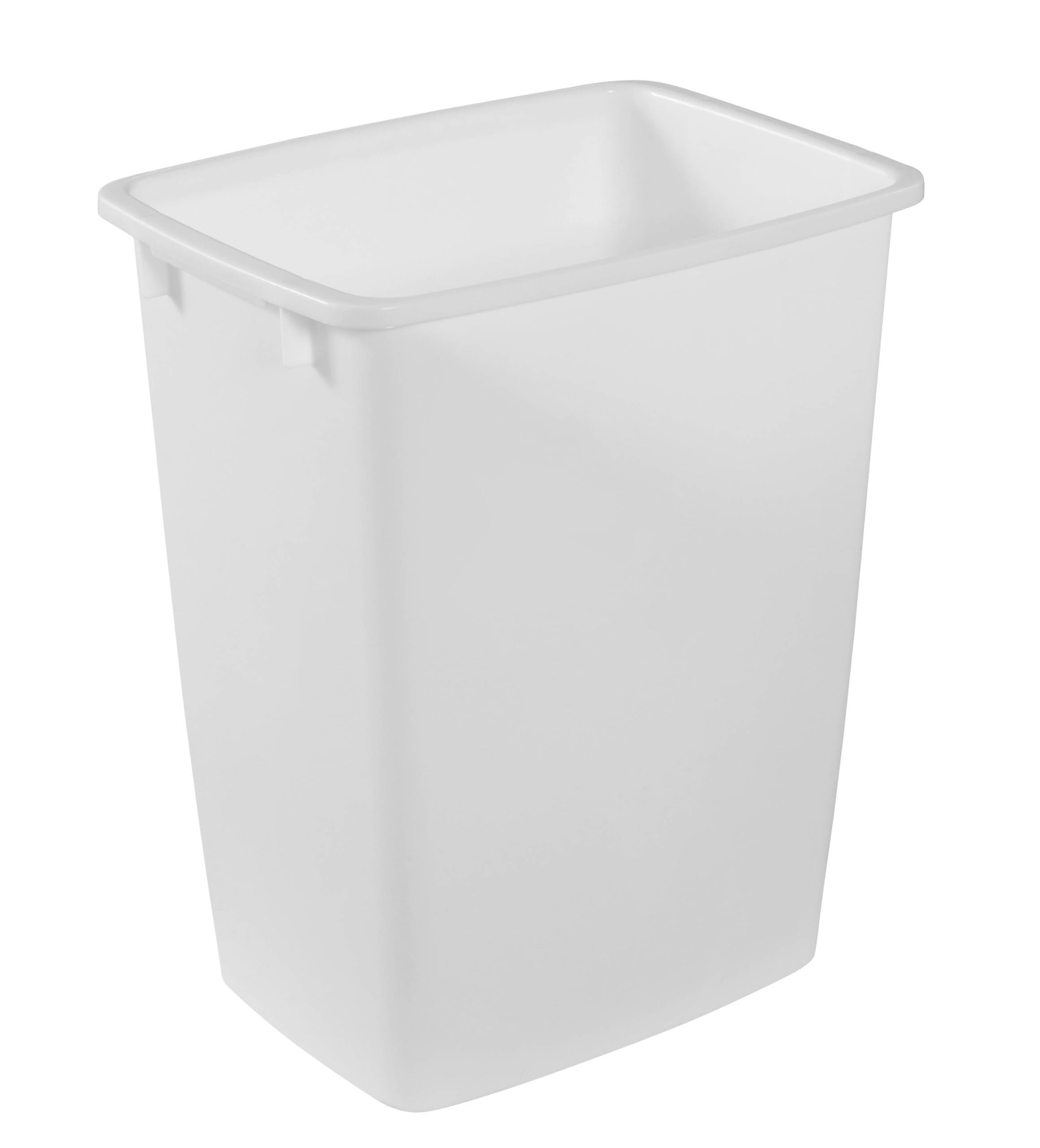 Rubbermaid Small Kitchen Bathroom Trash Can, Under-Sink Waste Basket, Plastic, White, 9 Gallons, 1 Count (Pack Of 1)