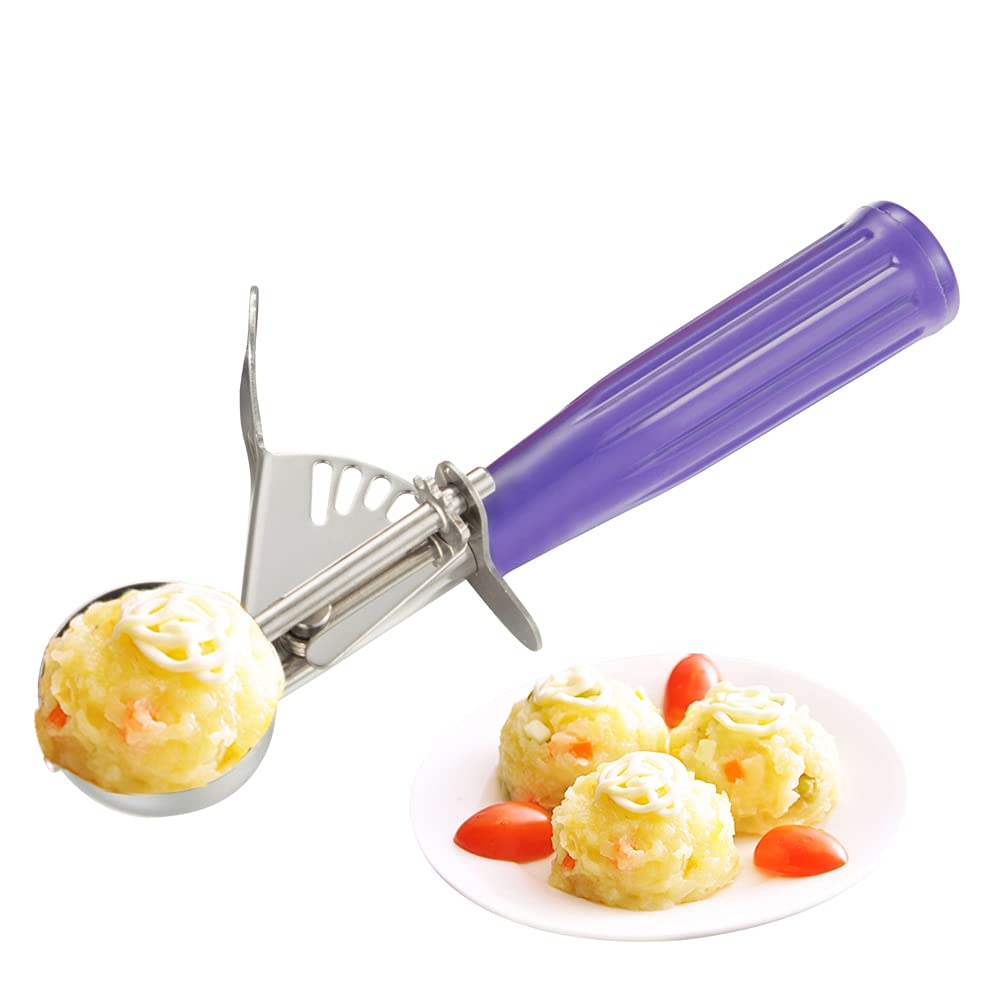 Ice Cream Scoop, Small Size Cookie Scoop Melon Baller Scoop With Trigger Release For Meatballs Melon, Ice Cream Scoop Stainless