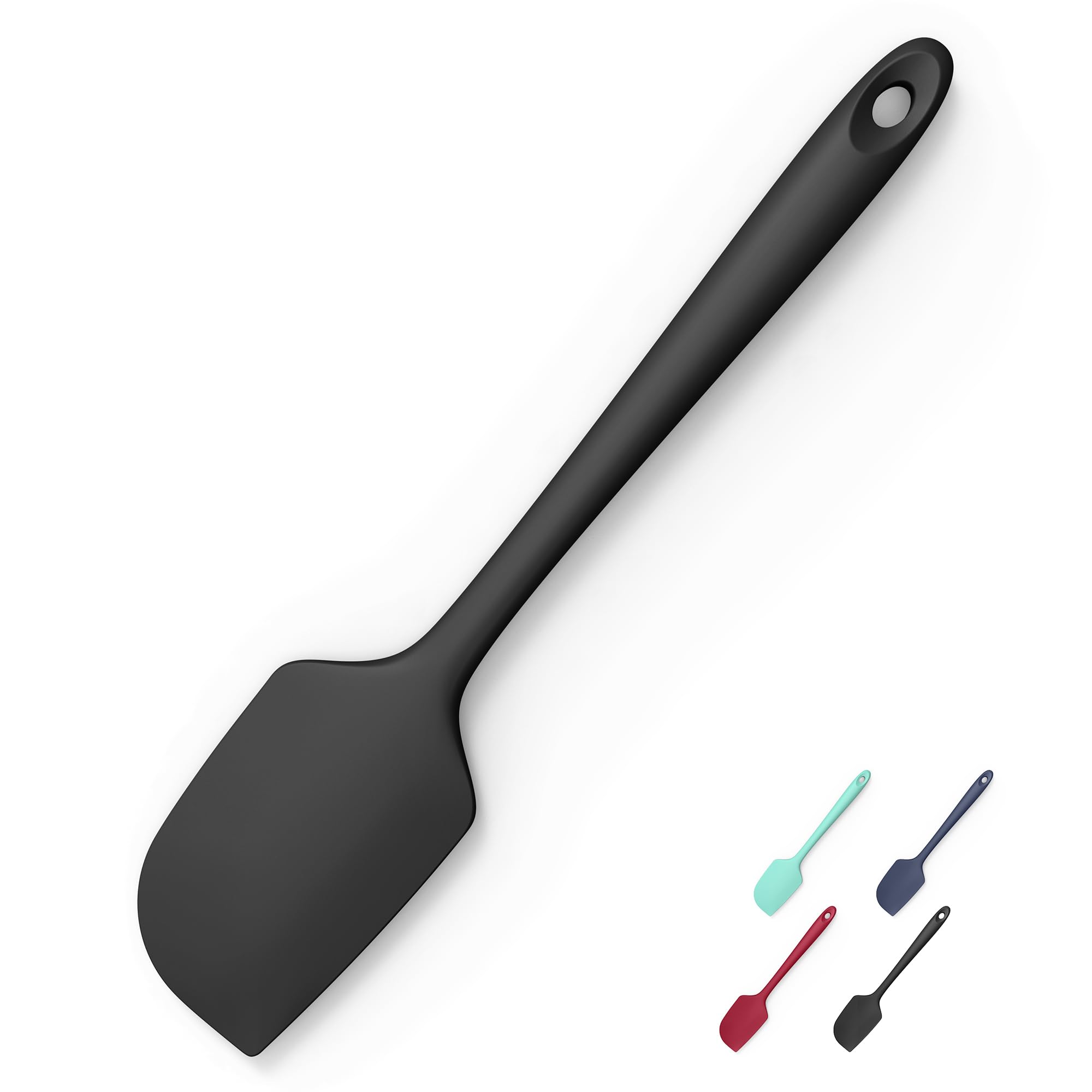 Doosu 600F Heat Resistant Silicone Large Spatula, 11.4in, Black