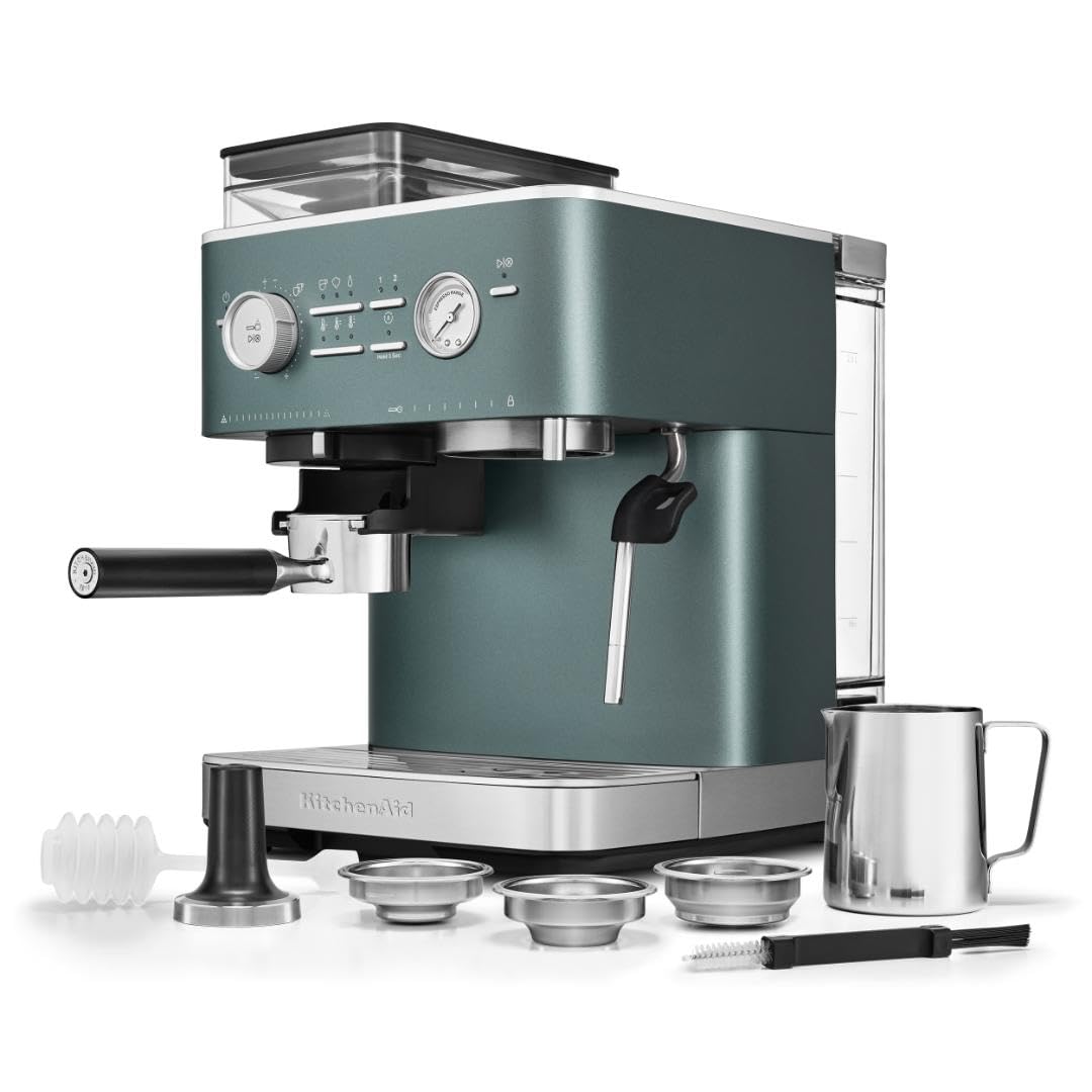 Kitchenaid Semi Automatic Espresso Machine With Burr Grinder, 2.5L, Juniper, Kes6551Jp