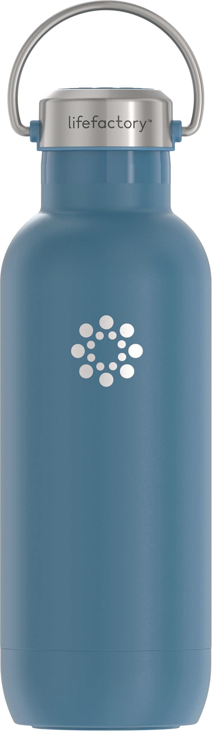 Lifefactory Stainless Steel Vacuum-Insulated Sport Bottle, 20 Ounce, Dark Denim