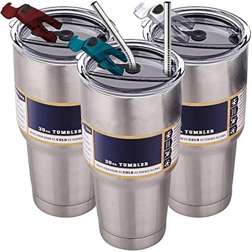 Gteller Tumbler Replacement Lid For 20 Oz, 30 Oz Tumbler - Splash Resistant, Leak Spill Proof And Straw Friendly (30 Oz Black, D