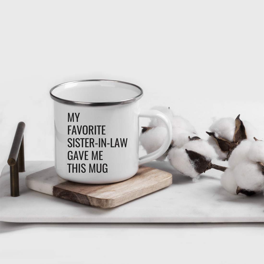 Andaz Press Funny 11Oz. Campfire Coffee Mug Gift, My Favorite Sister-In-Law Gave Me This Mug, 1-Pack, Christmas Birthday Drinkin