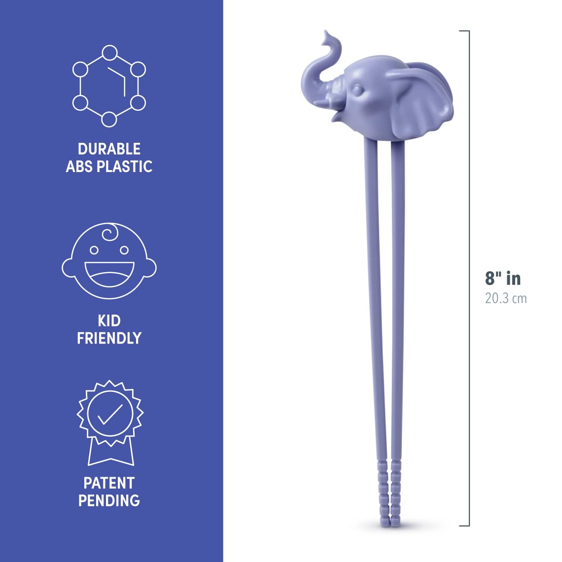 Genuine Fred MUNCHTIME Elephant Chopsticks, Picky Eater Solutions, Beginner Kids Reusable Chopsticks, Animated, Interactive Desi