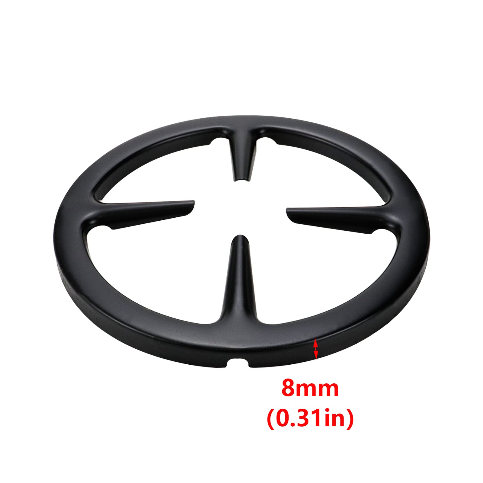Risbay 2 Pcs Cast Iron Gas Stove Cooker Ring Reducer, Black, 6-Inch