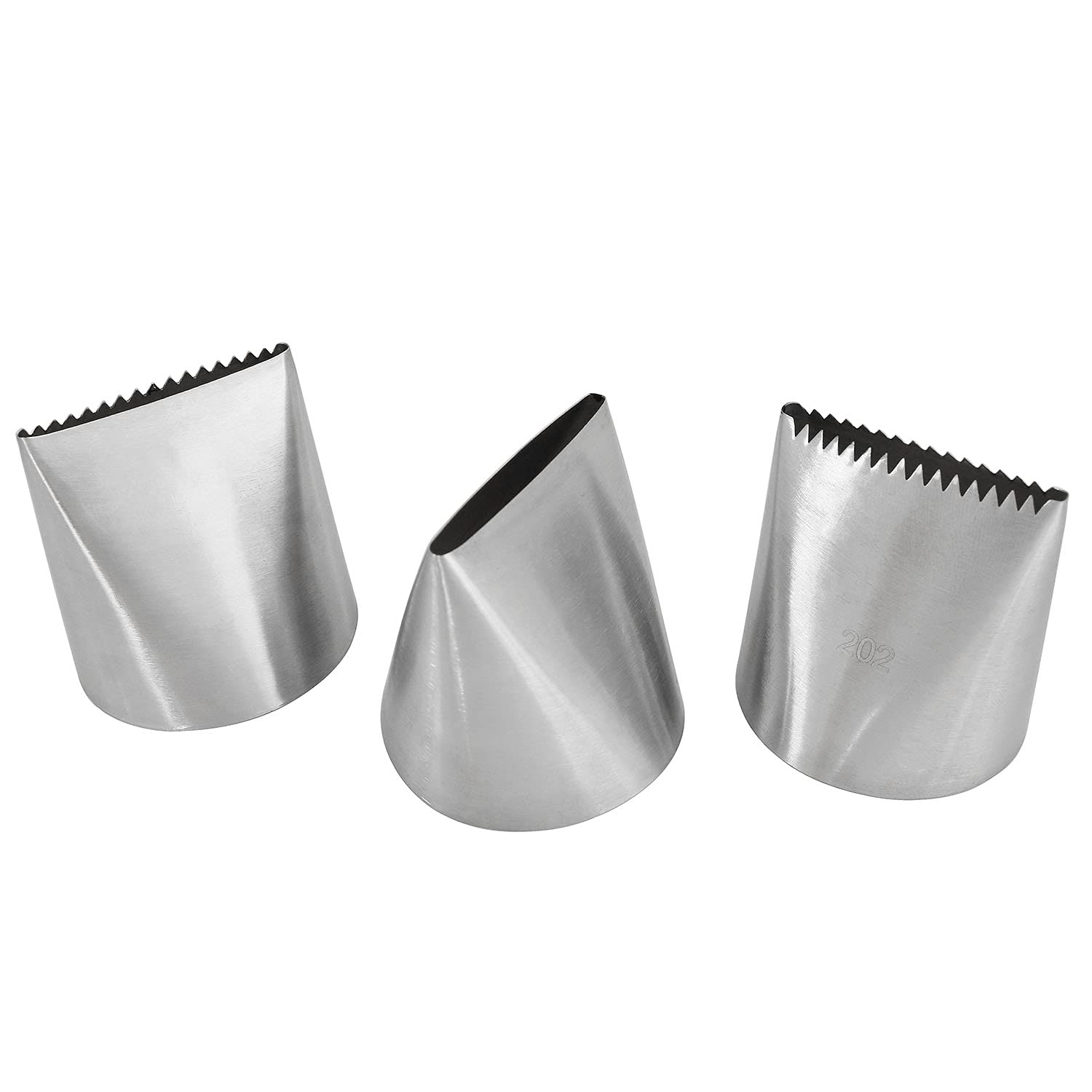 Bllndx Ribbon Pastry Tip 3Pcs 304 Stainless Steel Icing Piping Nozzles Cake Decorating Pastry Tip Pastry Fondant Cake Tools #200
