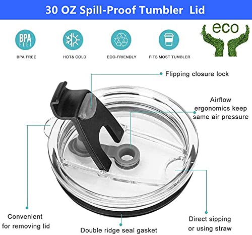 Ailuxuan Tumbler Lid For 30 Oz,2 Replacement Lids For 30Oz Stainless Steel Tumbler Travel Cup Yeti,Ozark Trails And More Cooler