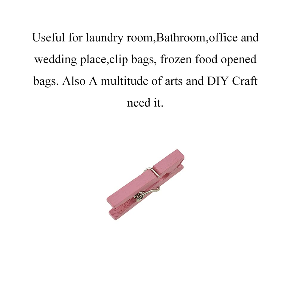 Hahiyo Colorful Wooden Clothes Pins Clothespins Mini Do Not Fall Apart 1 Inches Length 80 Pack Sturdy Strong Springs No Rust No