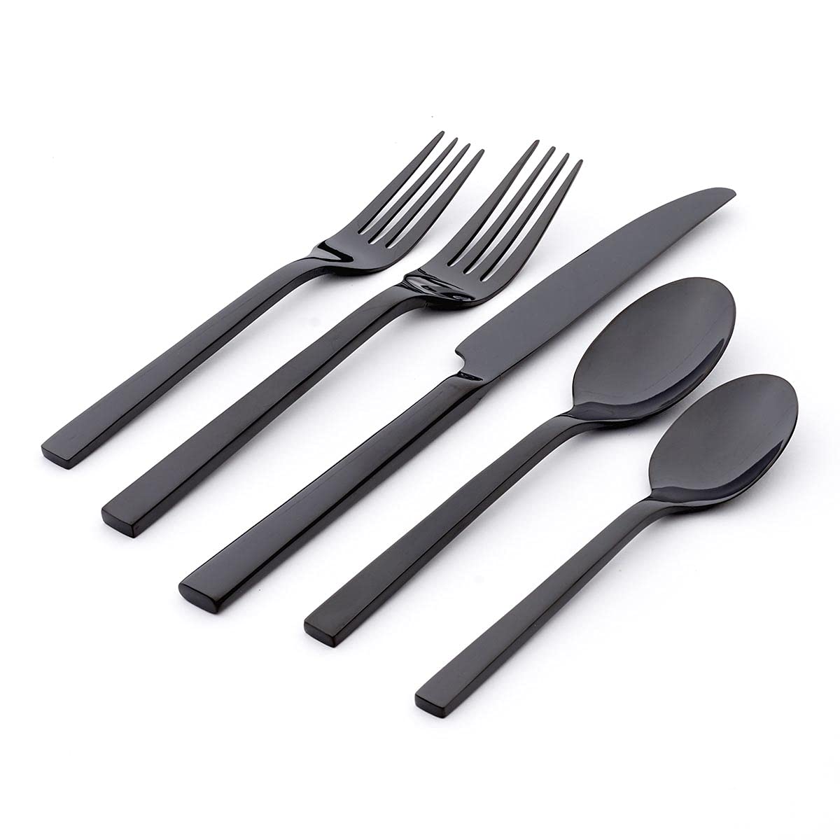 Oneida Chef'S Table Black 20 Piece Everyday Flatware Set, Service For 4, 18/0 Stainless Steel, Silverware Set