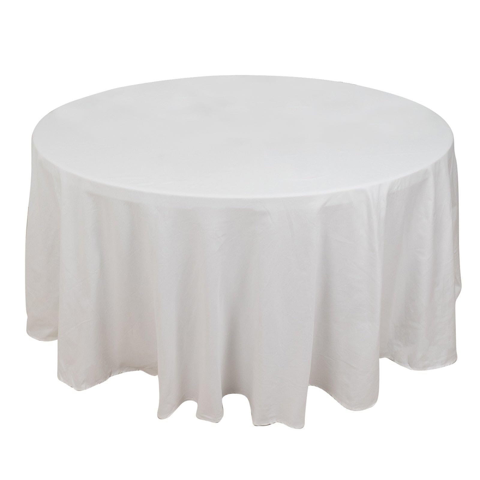 Balsacircle 120-Inch White Premium Round Cotton Tablecloth Table Linens Wedding Party Events Decorations Kitchen Dining
