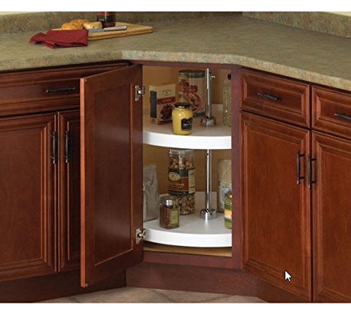 Knape & Vogt Pfn20St-W 31.5 By 20 By 20 Full-Round Polymer Lazy Susan Cabinet Organizer,White
