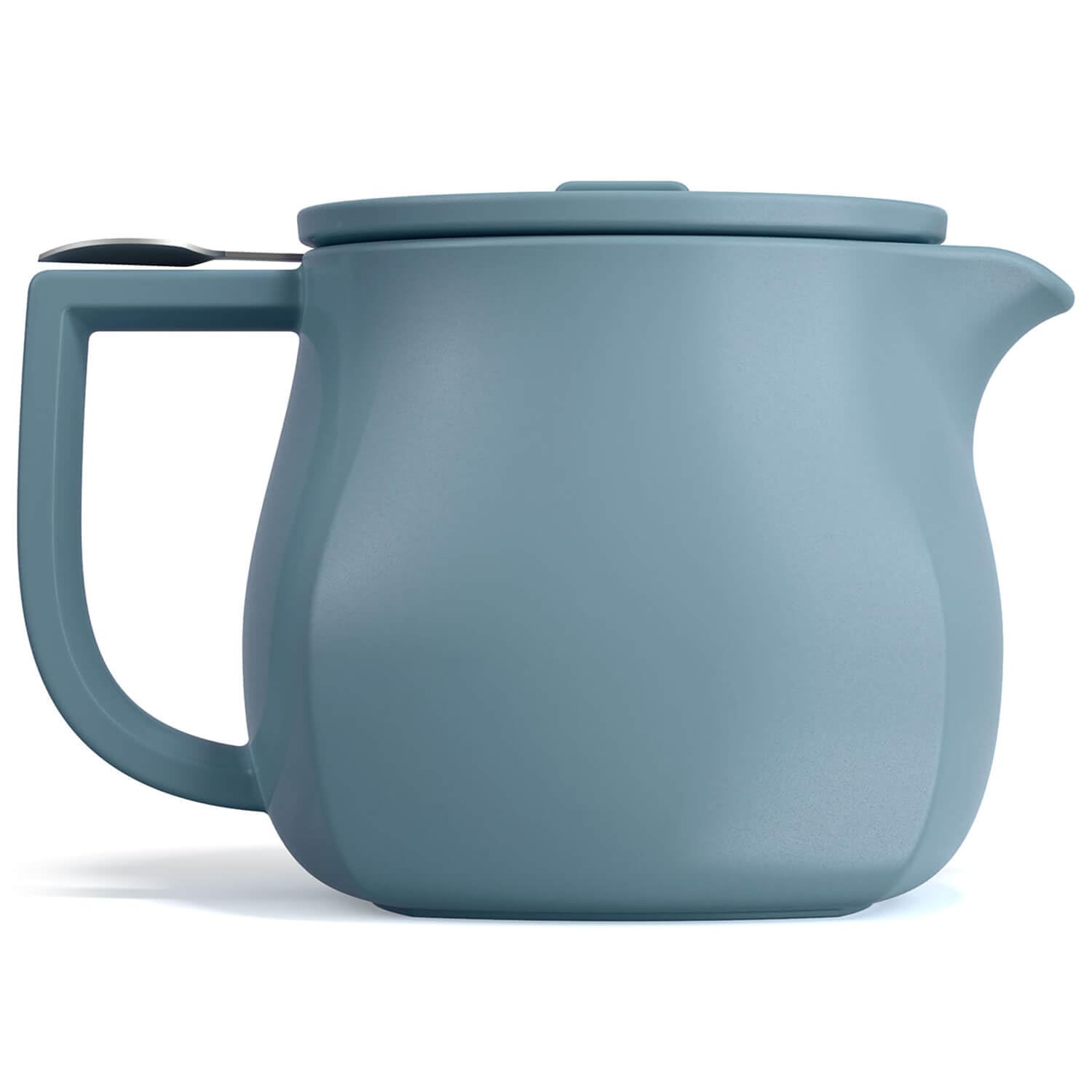 Tea Forte Fiore Ceramic Teapot With Infuser And Lid, Stone Blue, 24 Oz. Ceramic Pot For Steeping Loose Leaf Tea, Dishwasher & Mi