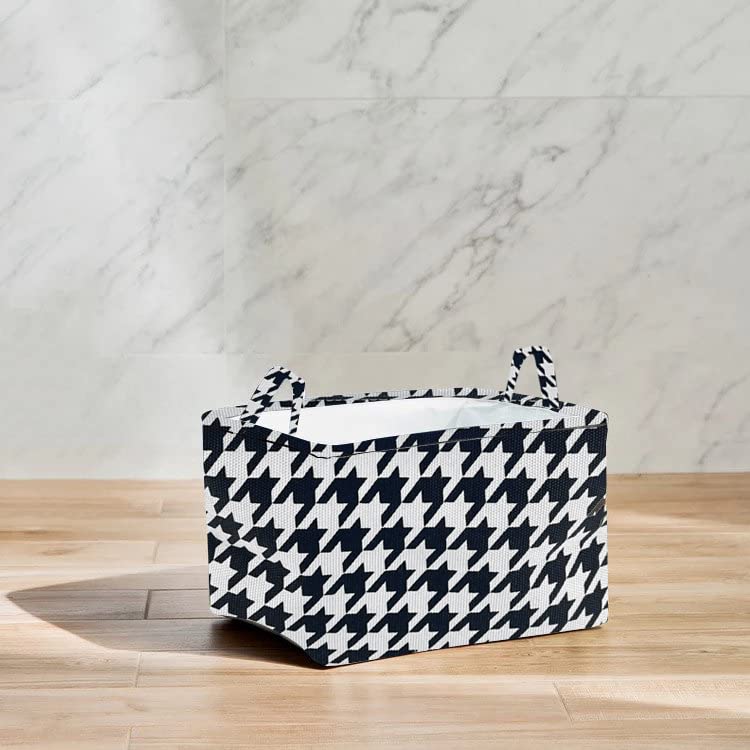 House Of Quirk 15Litre Storage Baskets, Rectangle Collapsible Storage Bins With Handles For Closet Shelves Organizer, Decorative