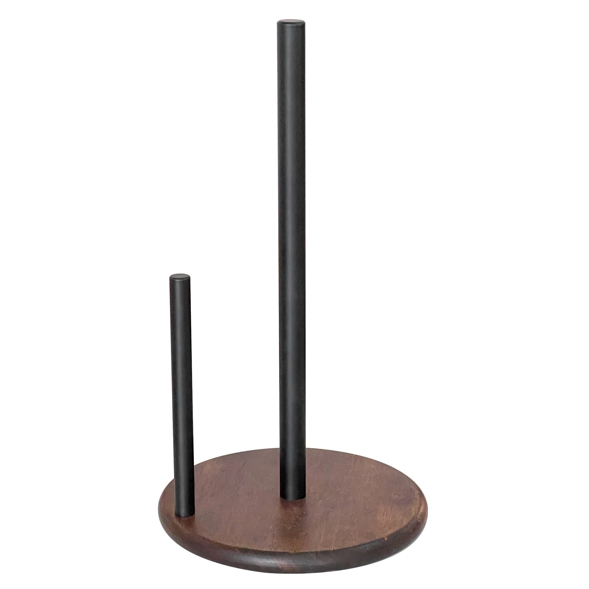 Paper Towel Holder Countertop with Real Wood Round Base  Farmhouse Paper Towel Holder Stand for Kitchen Roll Organize  Wooden Paper Towel Holder for Kitchen Dining Table Home Decor