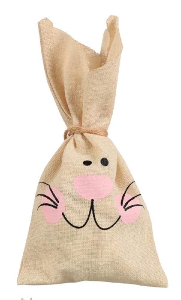 Fabric Bunny Treat Sacks With Twine Ties 4Pcs