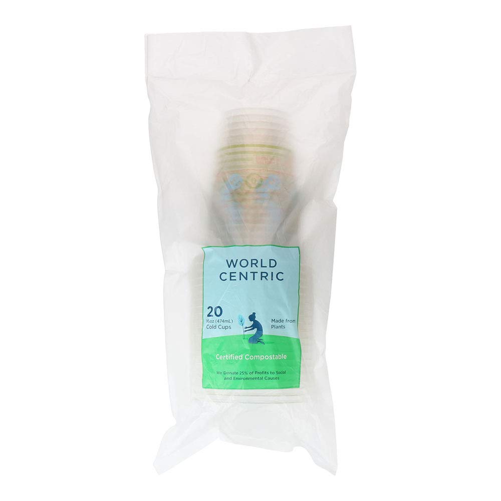 World Centric Compostable Clear 16Ounce Cold Cups20 pk