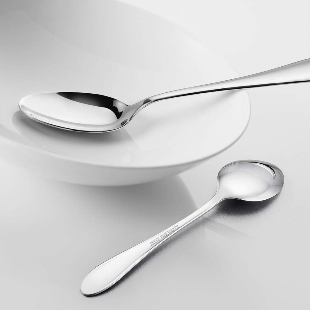 Haware Spoons, 6-Piece Stainless Steel Dinner Spoon Set, 7.5 Inch Tablespoons For Home, Kitchen, Restaurant, Metal Silverware Fo