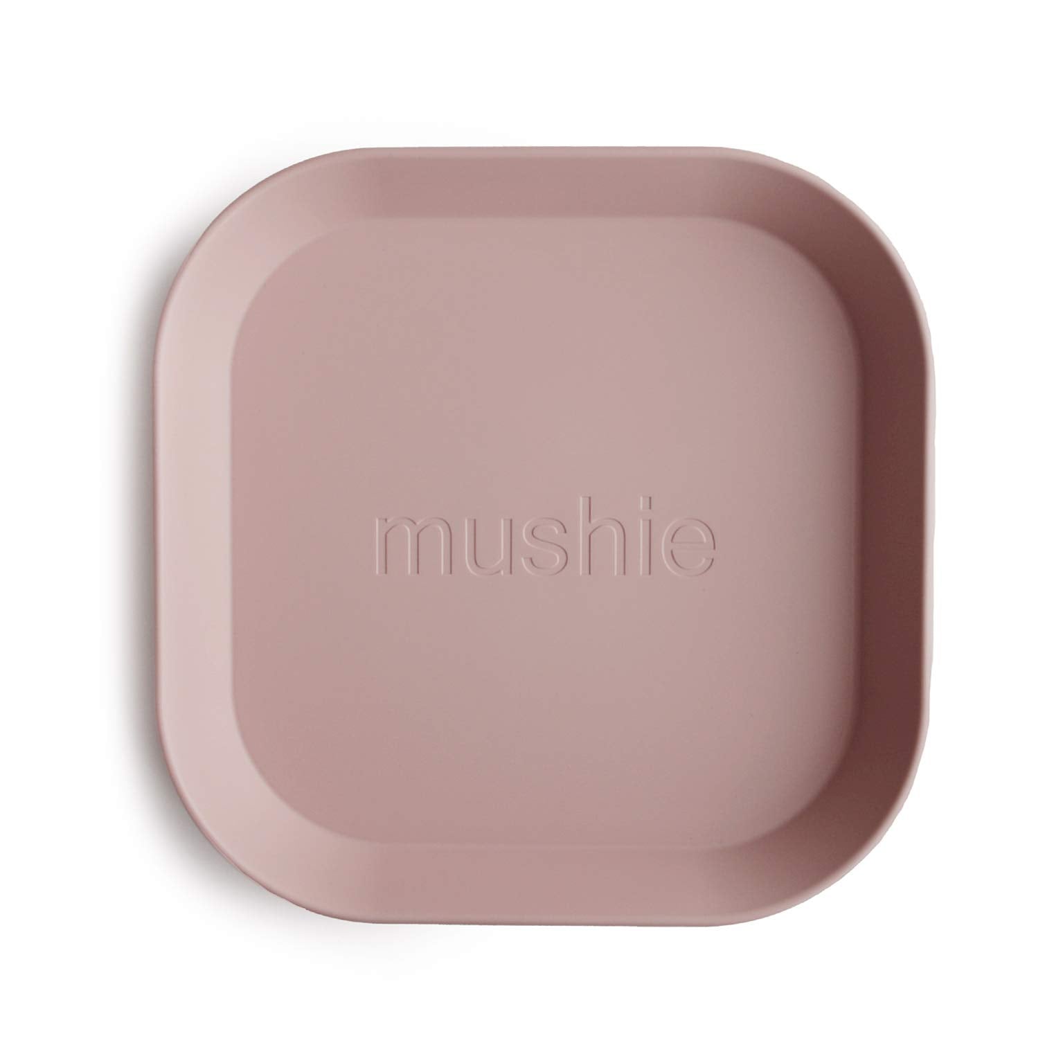 mushie Square Dinnerware Plates for Kids | Made in Denmark, Set of 2 (Blush)