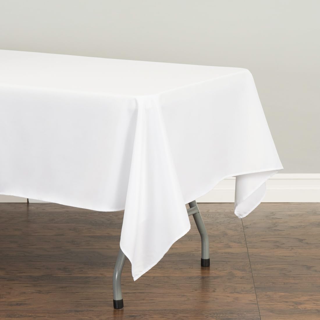Ltc Linens 2 Pack White Rectangular Tablecloths 60 X 126 Inch For 8 Feet Rectangle Banquet Tables With Half-Drop - Stain And Wri