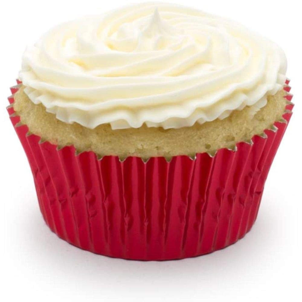Fox Run Red Foil Disposable Bake Cups, 3 X 3 X 1.25 Inches