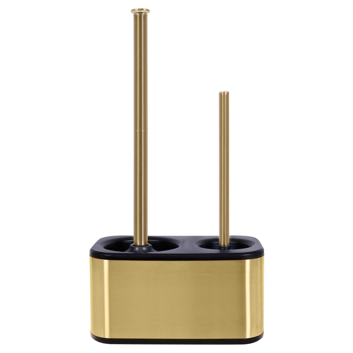 Blue Donuts Toilet Brush and Plunger Set with Holder, Sleek Minimalist Modern Gold Bathroom Accessories Toilet Plunger and Toile