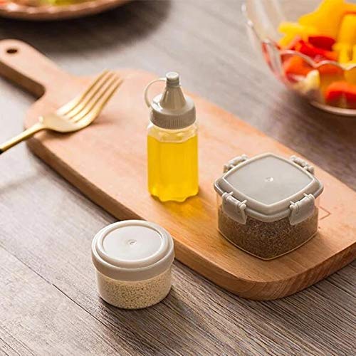 Gbrand 12 Pcs Mini Plastic Sauce Squeeze Bottle Seasoning Box Salad Dressing Containers Outdoor Barbecue Kitchen Accessories (Tr