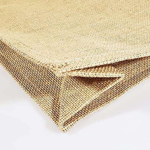 (Pack Of 12) Jute/Burlap Tote Bags Soft Cotton Handles Laminated Interior (Large, Natural)