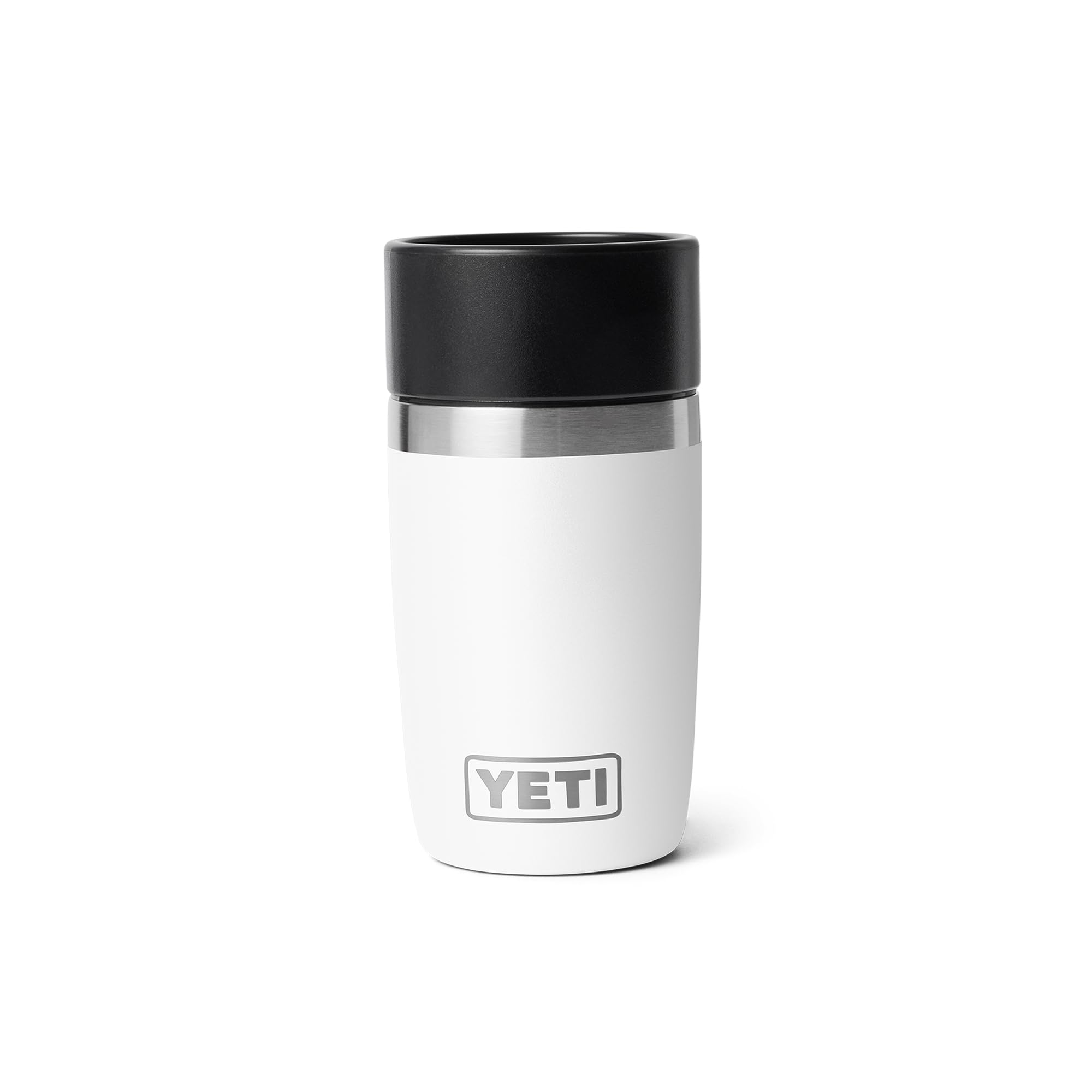 YETI Rambler 8 oz Travel Bottle, Stainless Steel, Vacuum Insulated with Leakproof Commuter Cap, White