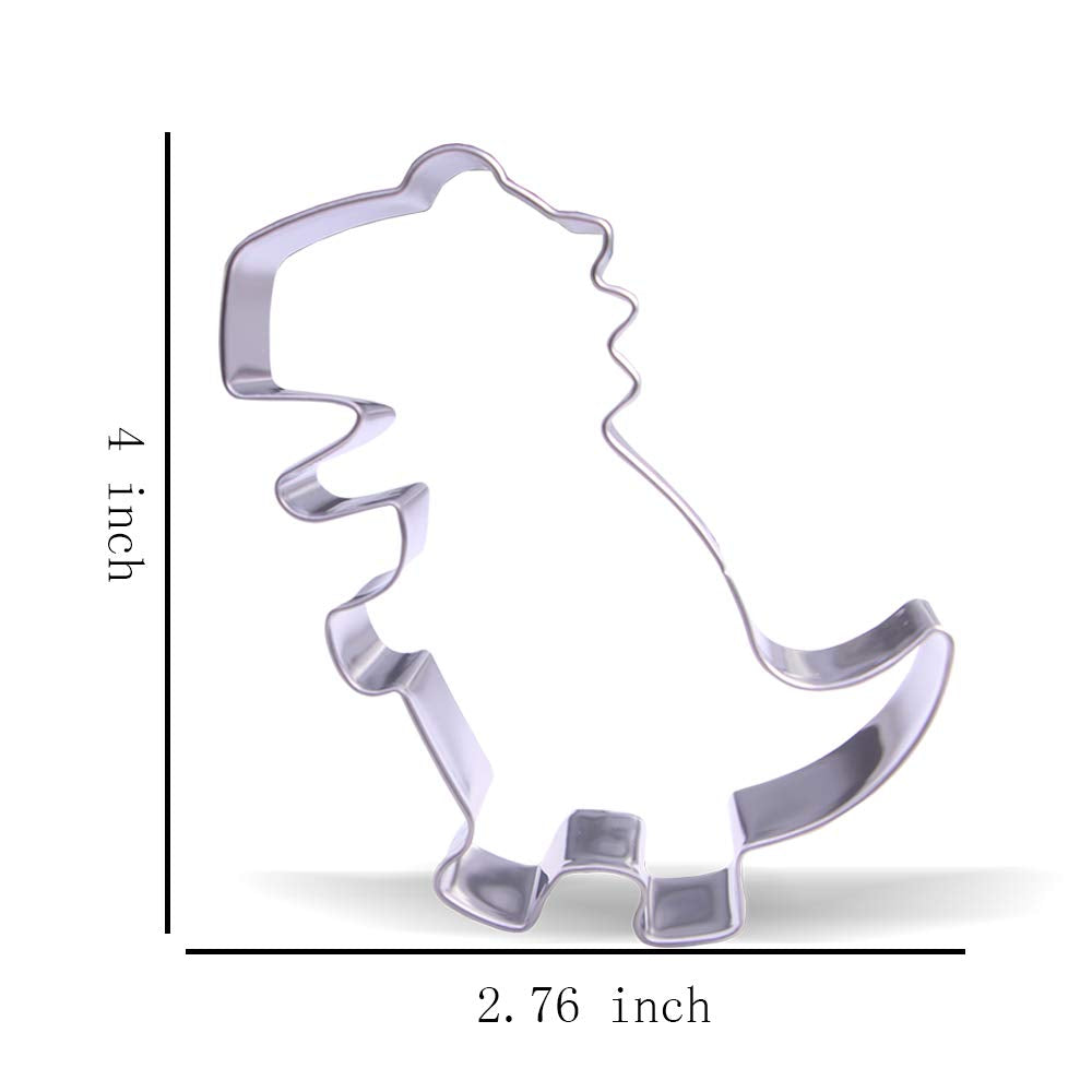 Keewah 4 Inch Tyrannosaurus Rex Dinosaur Cookie Cutter - Stainless Steel