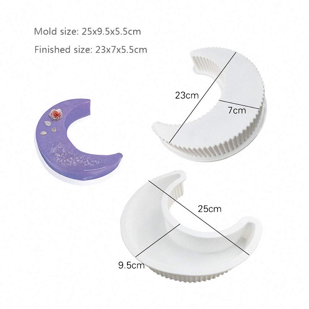 3D Moon Shape Silicone Cake Mold, Crescent Moonlight Sonata Mousse Cake Pan Bread Pizza Baking Mold Kitchen Bakeware Tools