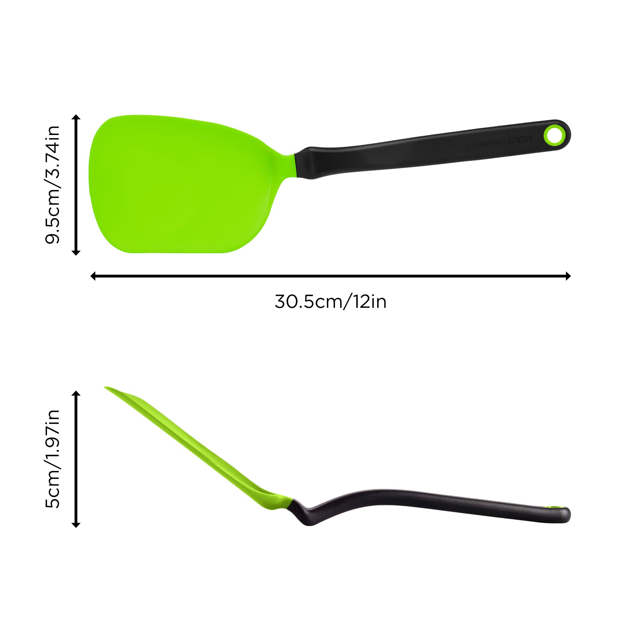 Dreamfarm Chopula -Super Flexible Chopping Sit Up Spatula - Safe For Non-Stick, One Size, Green