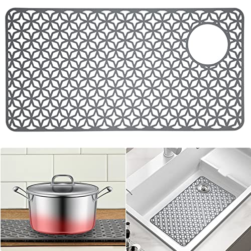 Qkvcx Sink Protectors For Kitchen Sink,28.25''X 14.2'' Sink Protectors For Kitchen,Sink Drainage Mat- Non-Slip Sink Mat For Bott