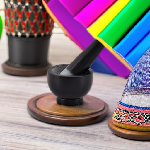 Kaizen Casa Stone Mortar And Pestle, For Grind Spices, Powder Pesto, Mash Herbs, Crush Pills, Regular Size (3.75 ''X2.75 '' Mort