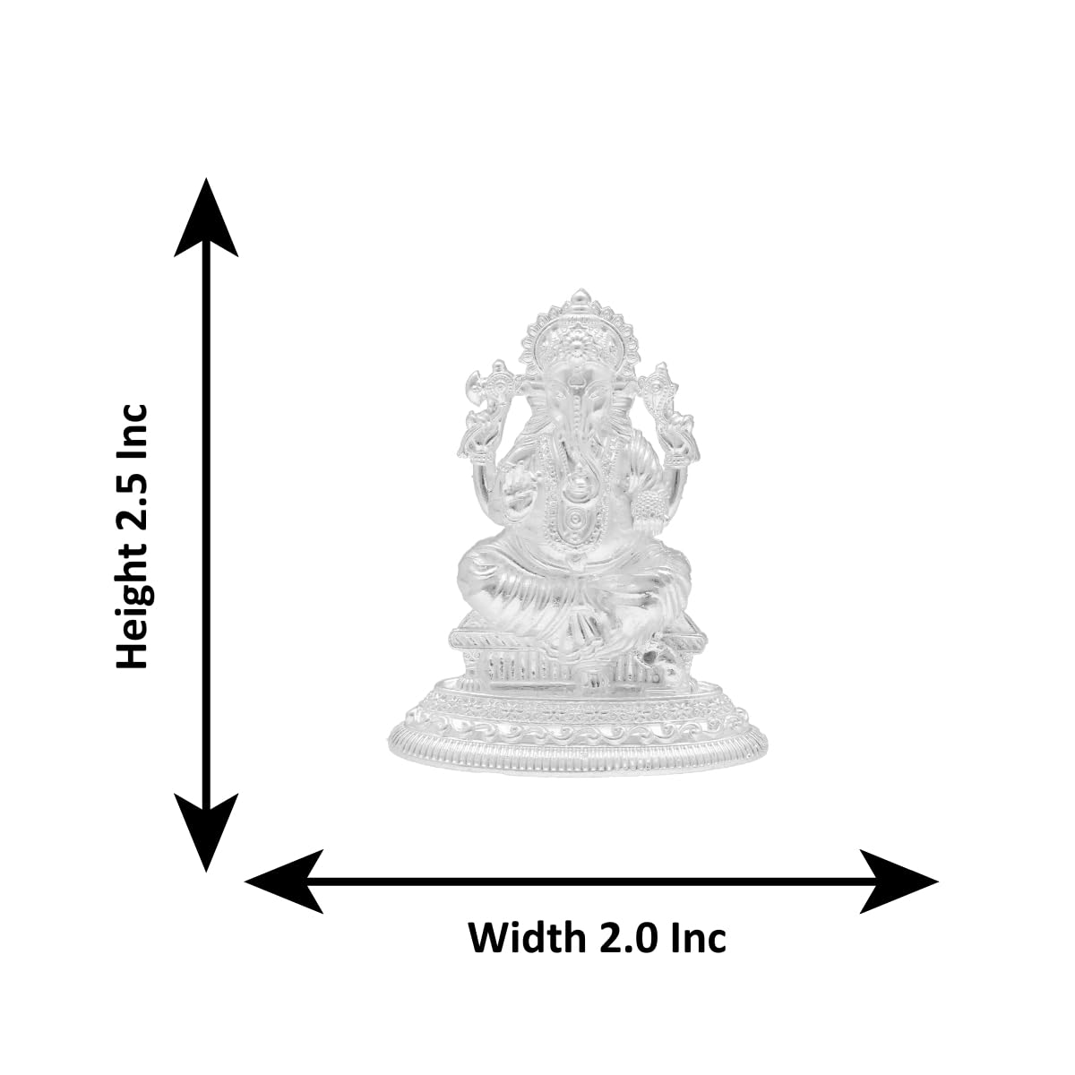 Sri Jagdamba Pearls Dealer 43 Grams Silver Lord Ganesh Idol | Silver Idols Of Gods, Murti, Suitable To Store In Pooja Room, Offi