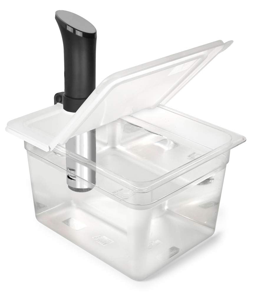 EVERIE Sous Vide Container 12 Quart EVC-12 with Collapsible Hinged Lid Compatible with Anova Nano or AN500-US00 or Anova Pro 3.0  Also Fits Instant Pot