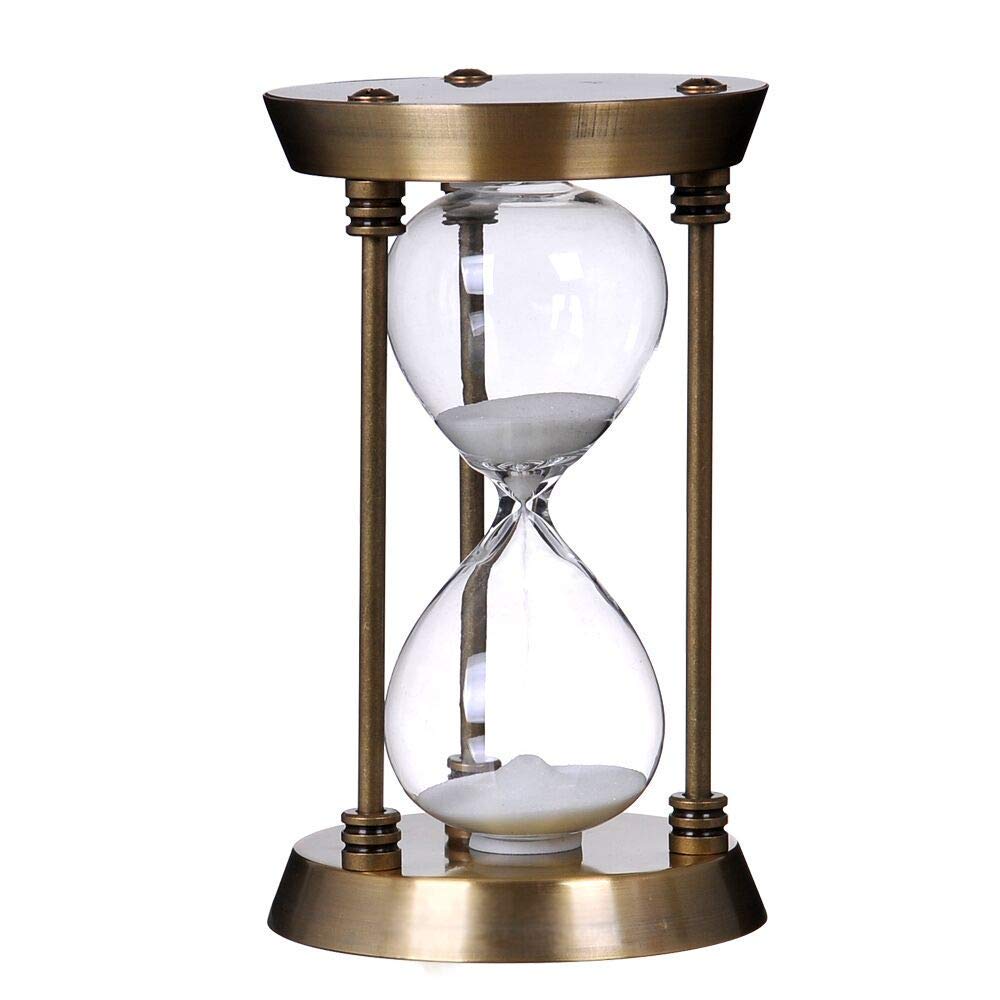 Bellaware 60 Minute Metal Hourglass Sand Timer, Decorative Large Size Sand Clock (Bronze)