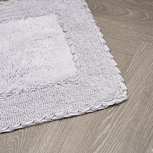 Laura Ashley Ruffle Border 100% Cotton Bath Rug, Purple, 20''X 34''