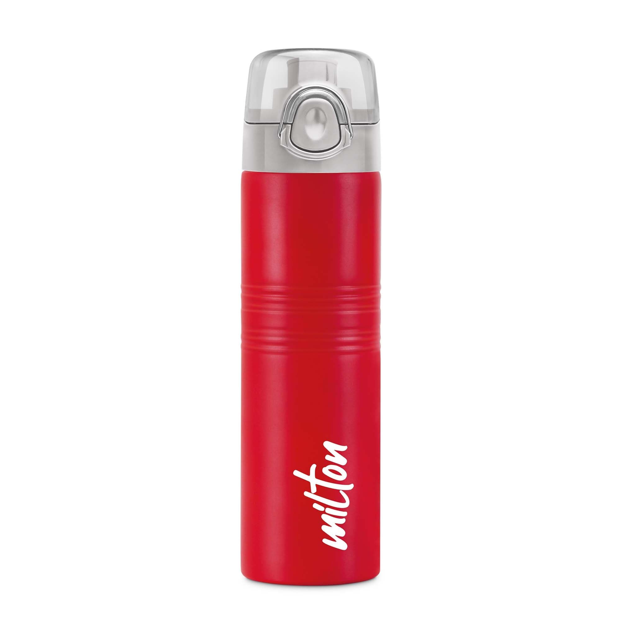 Milton Vogue 750 Stainless Steel Water Bottle, 750 Ml, Red | Single Walled | Leak Proof | Easy Grip | Easy To Carry | Gym Bottle