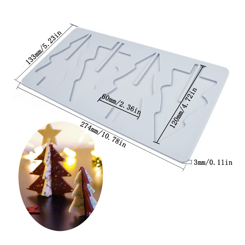 Cestony Christmas 4 Cavity Christmas Tree Candy Silicone Molds For Diy Chocolate Candy Lace Mold Baking Gummy Sugar Craft Cake P