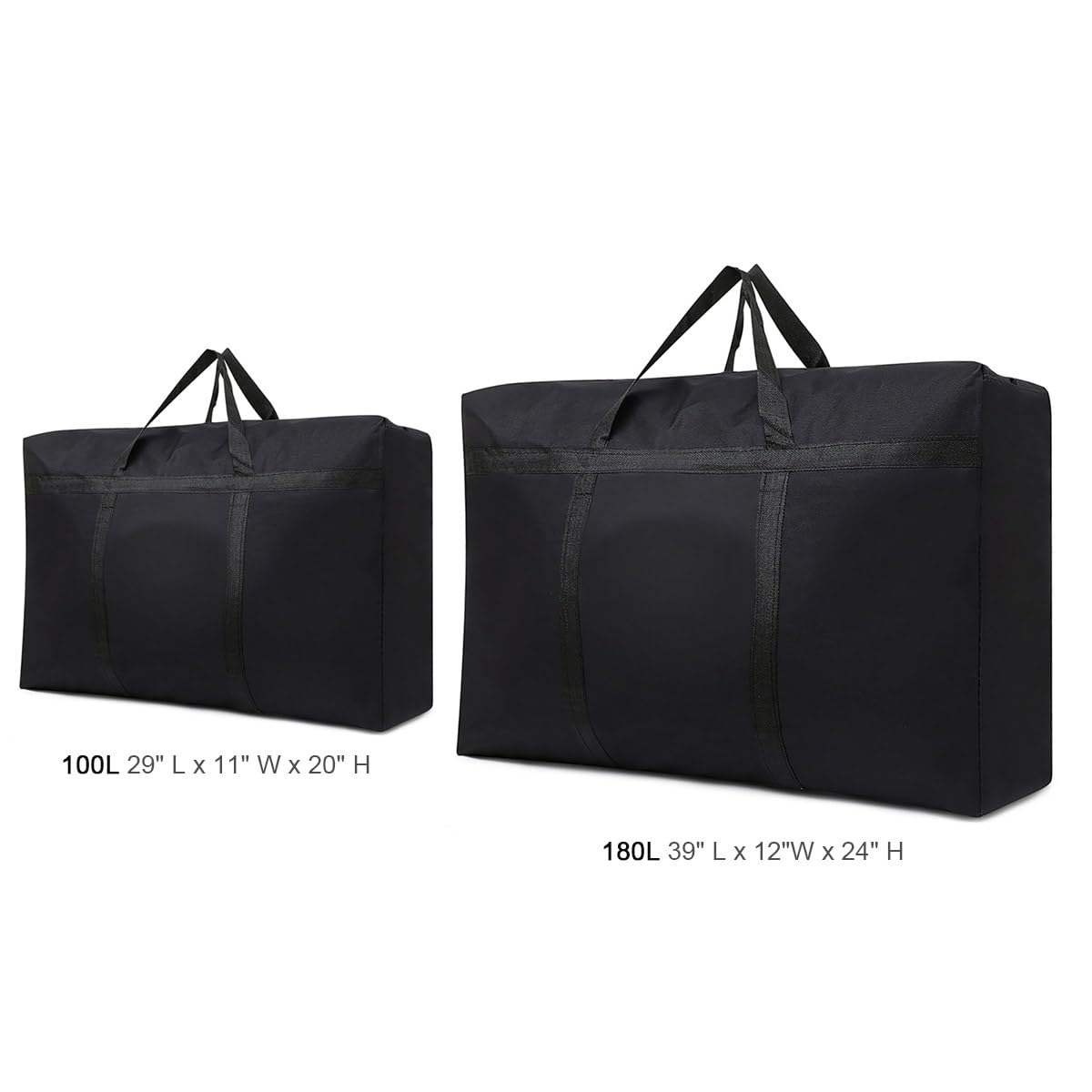 Iweik Canvas Extra Large Storage Bags Duffle Bags Organizer Bags For Space Saving Moving Storage (100L, Black)