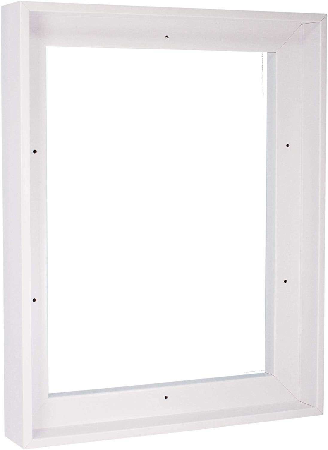 Canvas Floating Frame, Picture Wall Art Painting Frame For Finished Canvas Painting 1-1/4 Deep Picture Art Wall Decor. (White, 2