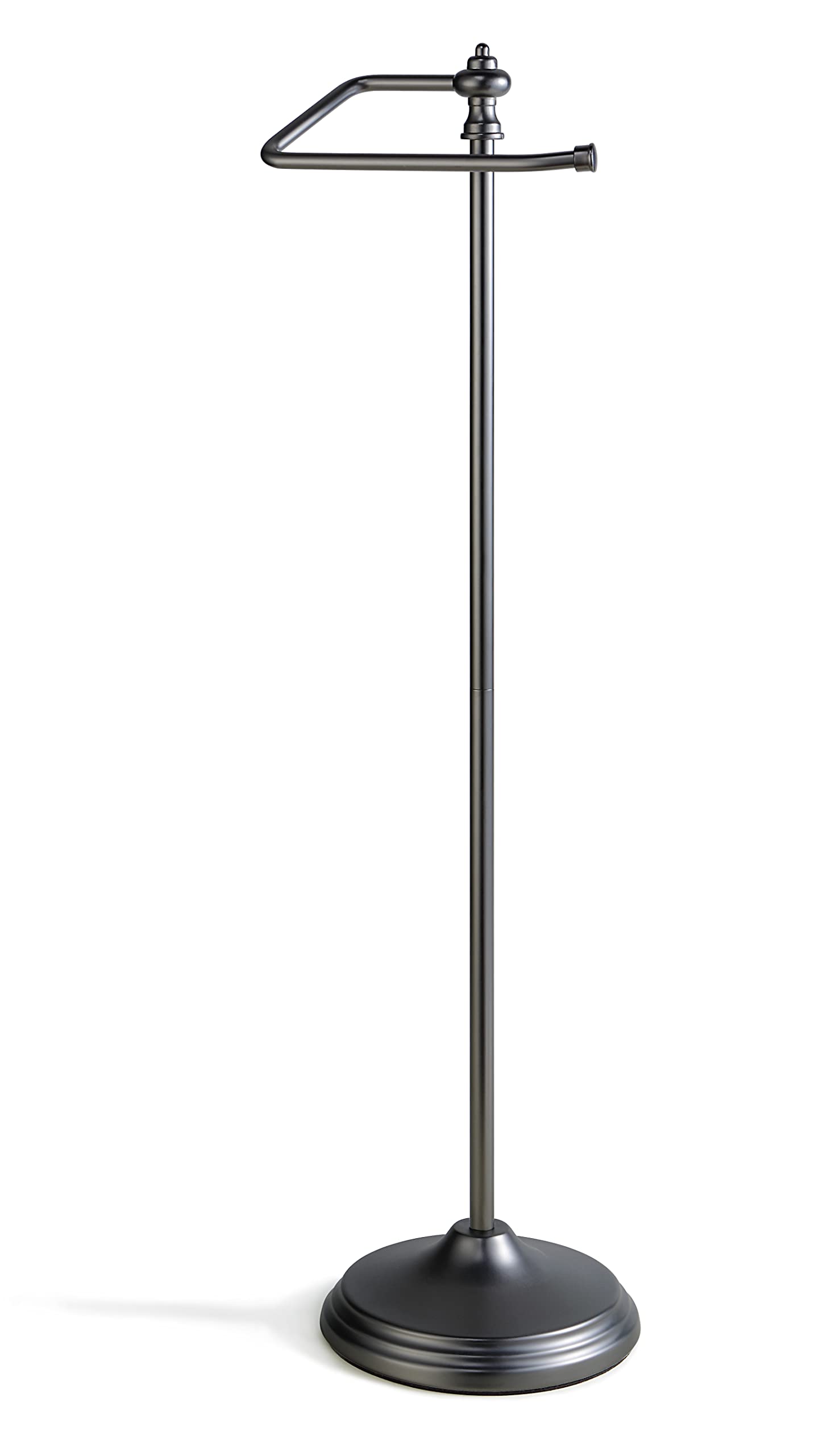 Sunnypoint Bathroom Free Standing Toilet Tissue Paper Roll Holder Stand With Reserve Function (Black Nickel)