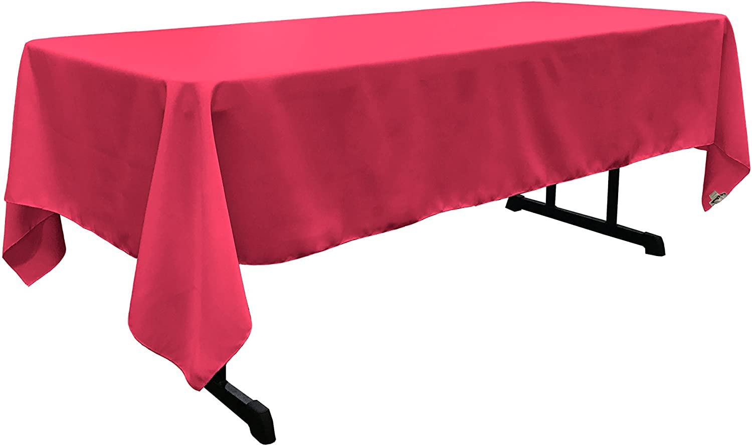 LA Linen Polyester Poplin Rectangular Tablecloth  60 by 120-Inch  Fuchsia