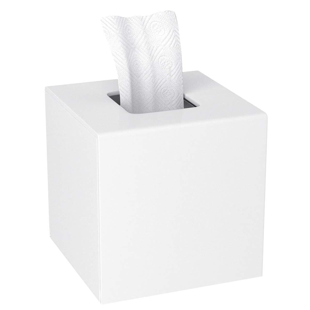Hiimiei Acrylic Tissue Box Cover 5.4X5.4X5.4 ' ' Tissue Holder Napkin Dispenser For Home Office Restaurant-White