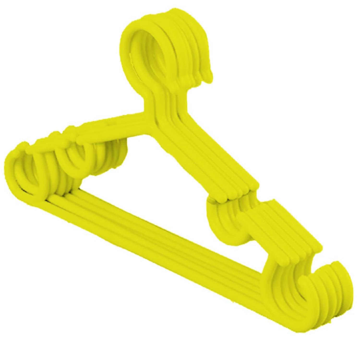 Kuber Industries Anti-Slip Baby Clothes Hanger|Heavy-Duty Plastic Baby Hanger|Hangers For Wardrobe, Closet|Pack Of 5 (Yellow)