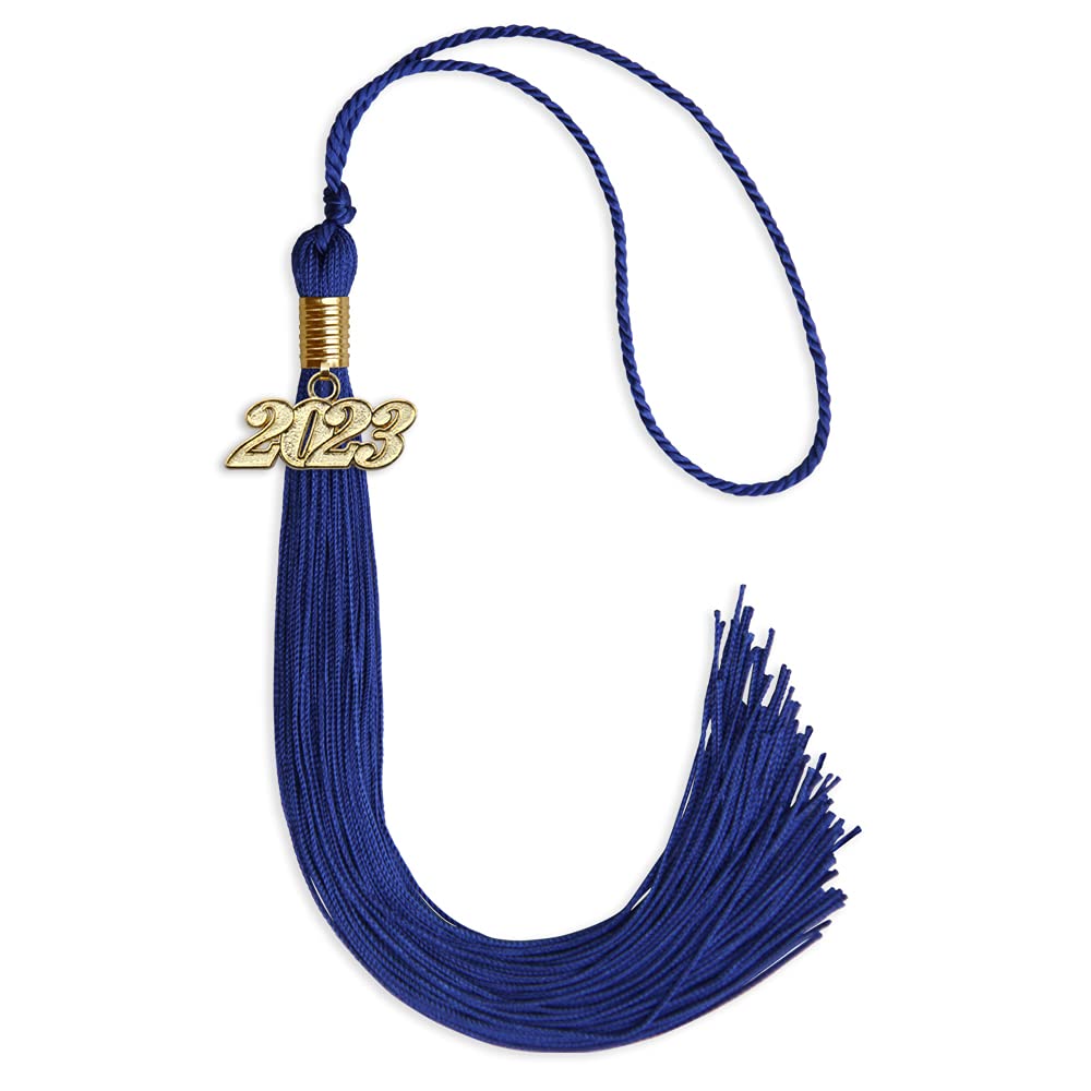 Endea Graduation Single Color Tassel with Gold Date Drop (Royal Blue, 2023)