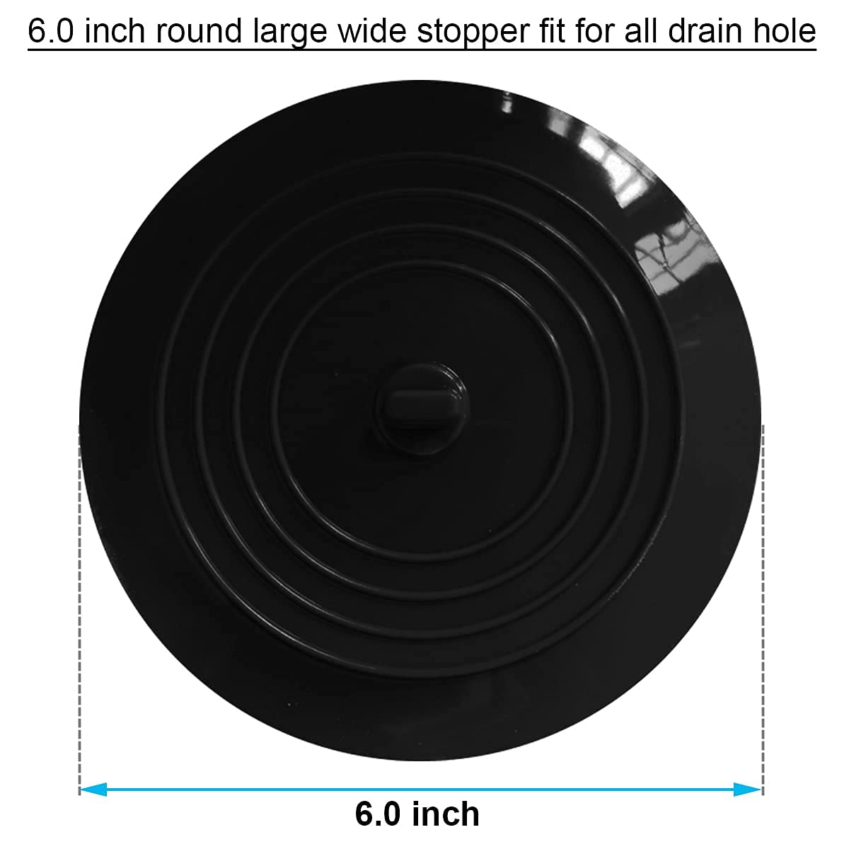 Seatery 4Pcs Kitchen Sink Stopper Strainer, 6 Inch Round Large Silicone Sink Drain Cover Plug, Water Stopper, 4.5 Inch Stainless